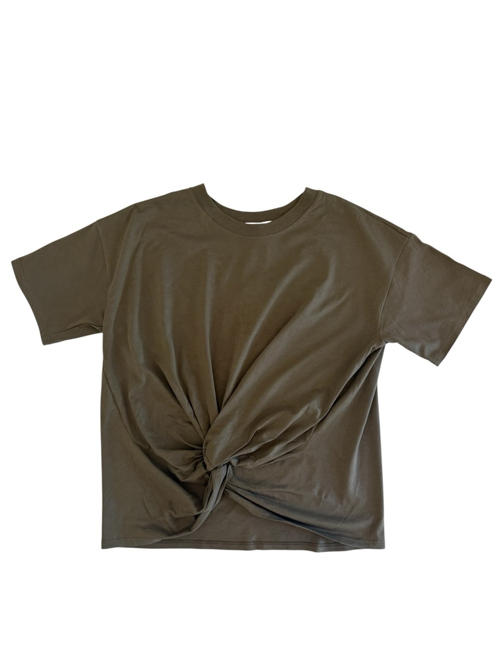 Joie Kumie Twist Front Short Sleeve Tee - Olive Green